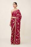 Magenta Satin Saree