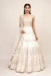 Pearl White Raw Silk Anarkali Suit