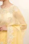 Daffodil Yellow Organza Saree