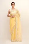 Daffodil Yellow Organza Saree