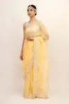 Daffodil Yellow Organza Saree