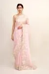 Pastel Pink Organza Saree