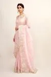 Pastel Pink Organza Saree
