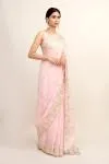 Pastel Pink Organza Saree