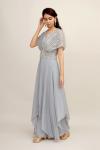 Dove Grey Crepe Sharara Suit
