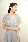 Dove Grey Crepe Sharara Suit