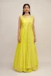 Lime Green Georegette Anarkali