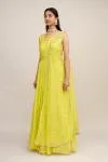 Lime Green Georegette Anarkali
