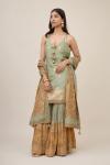 Fern Green Crepe Silk Sharara