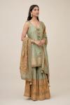 Fern Green Crepe Silk Sharara