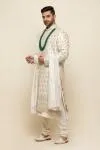 Pearl White Silk Sherwani 