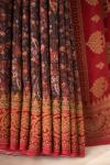 Banarasi Crepe Rust Printed Silk Saree