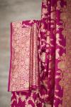 Rani Pink Pure Zari Silk Saree