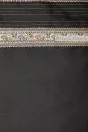 Ash Black Pure Zari Silk Saree