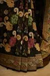 Ash Black Pure Zari Silk Saree
