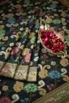 Ash Black Pure Zari Silk Saree