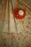 Ivory Pure Zari Silk Saree