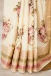 Ivory Floral Printed Kanjivaram Silk saree