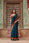 Teal Green Banarasi tussar Silk Saree