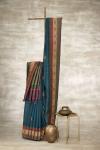 Teal Green Banarasi tussar Silk Saree