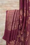 Dusty Dark Pink Banarasi Tussar Silk Saree