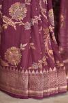Dusty Dark Pink Banarasi Tussar Silk Saree