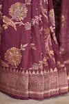 Dusty Dark Pink Banarasi Tussar Silk Saree