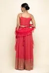 Hot Coral Georegette Sharara Suit