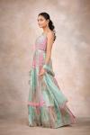 Blue Oasis Anarkali Suit Set