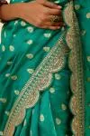 Embellished Teal Banarasi Silk Saree