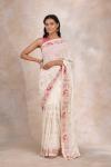 Floral White Georgette Saree