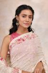 Floral White Georgette Saree