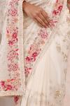Floral White Georgette Saree