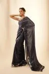 Deep Blue Sequin Georgette Saree
