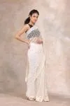 Daisy White Net Saree