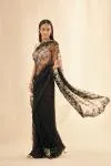 Neo Black Net Saree