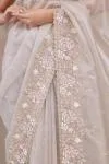 Icy Grey Organza Saree