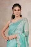 Imperial Sea Green Organza Saree