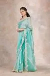 Imperial Sea Green Organza Saree