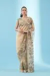Antique Gold Tissue Organza Saree