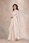 Pearl White Organza Saree