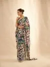 Midnight Blue Georgette Printed Saree