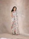 Chantilly White Tussar Silk Saree