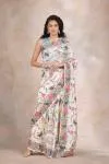 Chantilly White Tussar Silk Saree