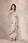 Chantilly White Tussar Silk Saree