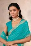 Aquamarine Green Georgette Saree