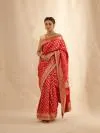 Vermillion Red Bandhani Banarasi Saree