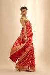 Vermillion Red Bandhani Banarasi Saree
