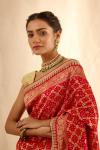Vermillion Red Bandhani Banarasi Saree