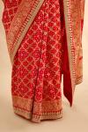 Vermillion Red Bandhani Banarasi Saree